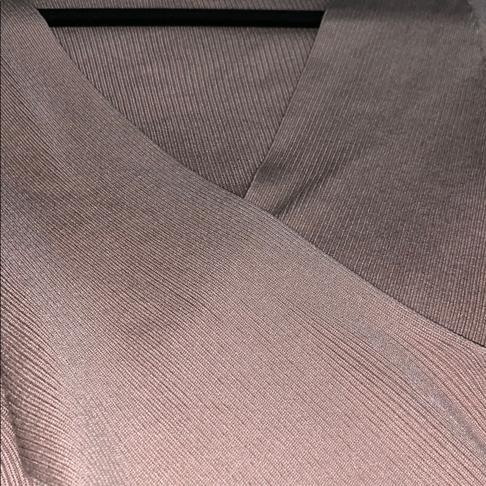 Blush Ribbed Knit wrapped Blouse - Picture 3 of 4